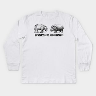 Flight of the Conchords rhymenoceros VS hiphopopotamus Kids Long Sleeve T-Shirt